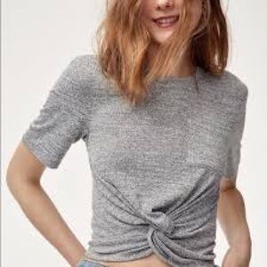 Aritzia Wilfred Free Subah Crop Twist Tee Size M